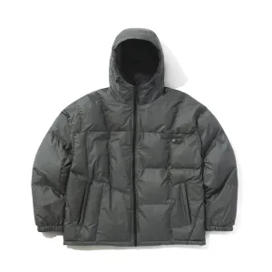 IRREGULAR HOODED PADDING JUMPER GRAY