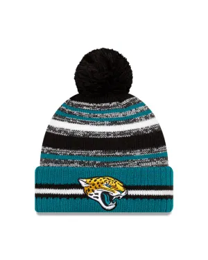 Jacksonville Jaguars New Era 2021 NFL Sideline - Sport Official Pom Cuffed Knit Hat - Teal/Black