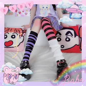 JAPANESE COS STRIPED KNEE SOCKS BY88888