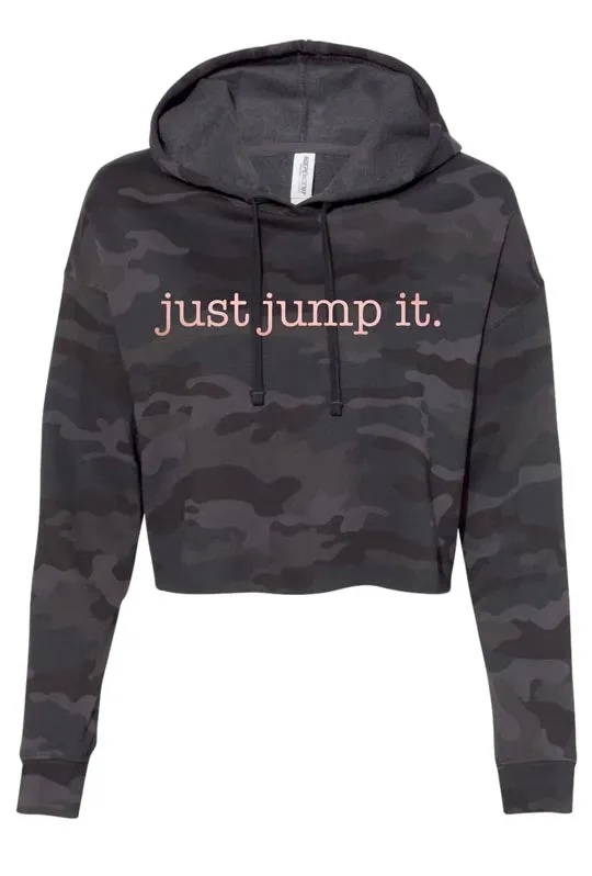 Just Jump It Crop Hoodie