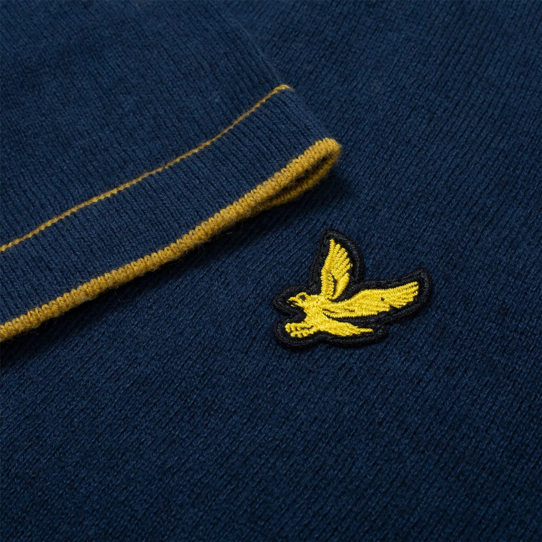 Knitted Branded Tailored Fit Polo Aegean Blue