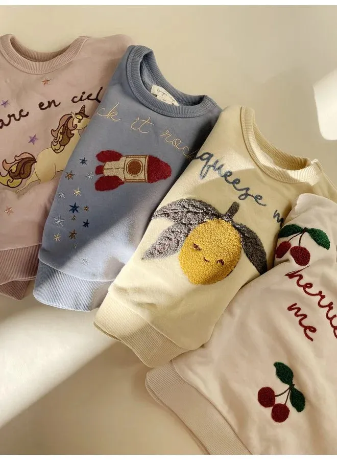 Lou Flint Stone Sweatshirt with Rocketship