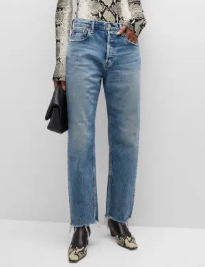 Mabel Cropped Wide Straight, Blue