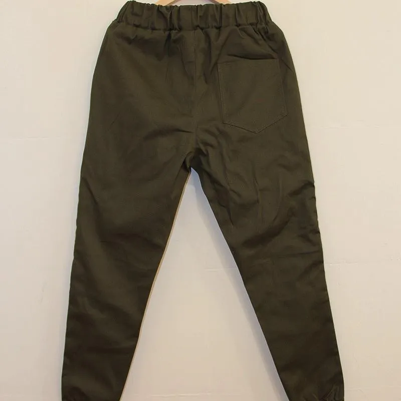 Men's Solid Colored Joggers With Zippers | Plus Size