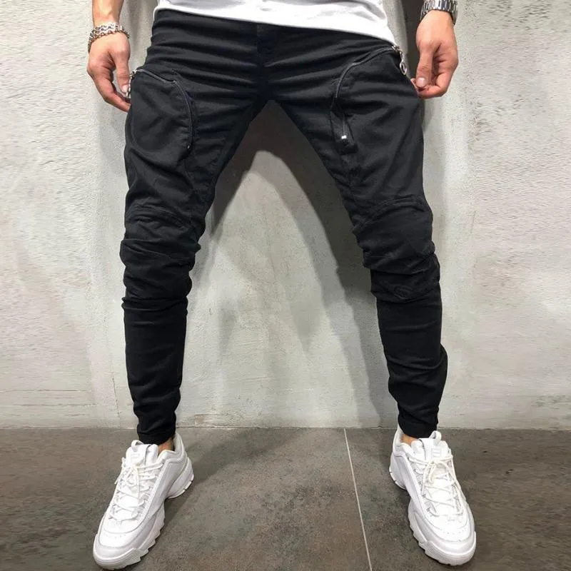 Men's Solid Colored Joggers With Zippers | Plus Size