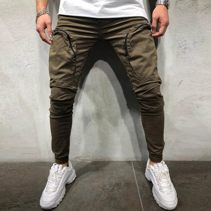Men's Solid Colored Joggers With Zippers | Plus Size