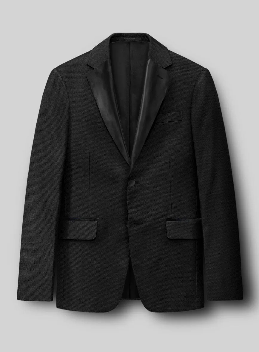 Napolean Stretch Black Wool Tuxedo Suit