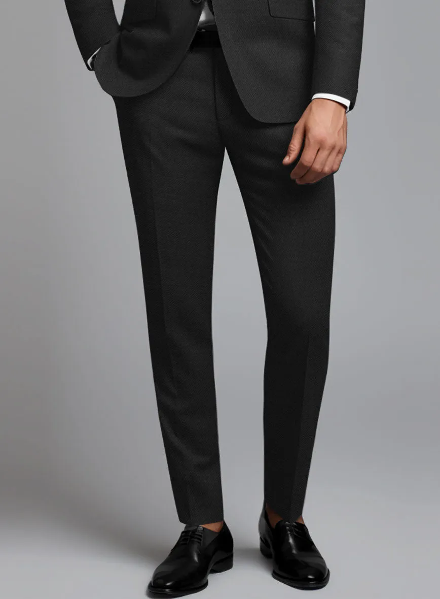 Napolean Stretch Black Wool Tuxedo Suit