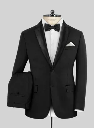 Napolean Stretch Black Wool Tuxedo Suit