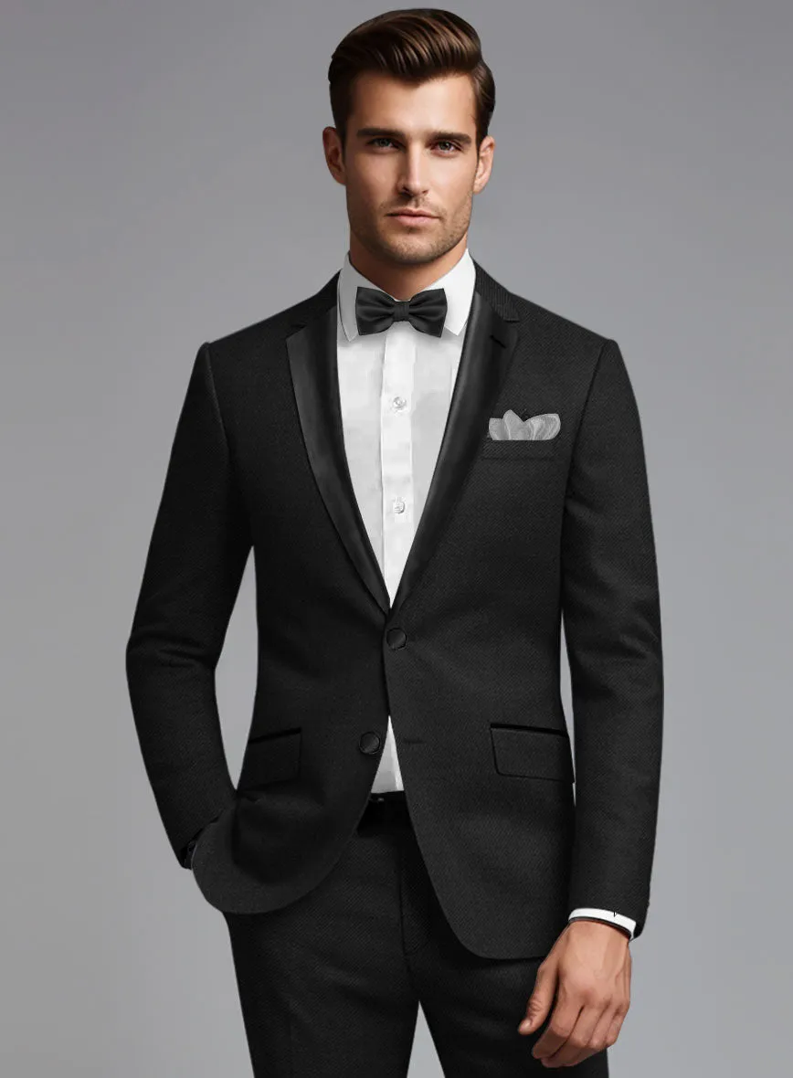 Napolean Stretch Black Wool Tuxedo Suit