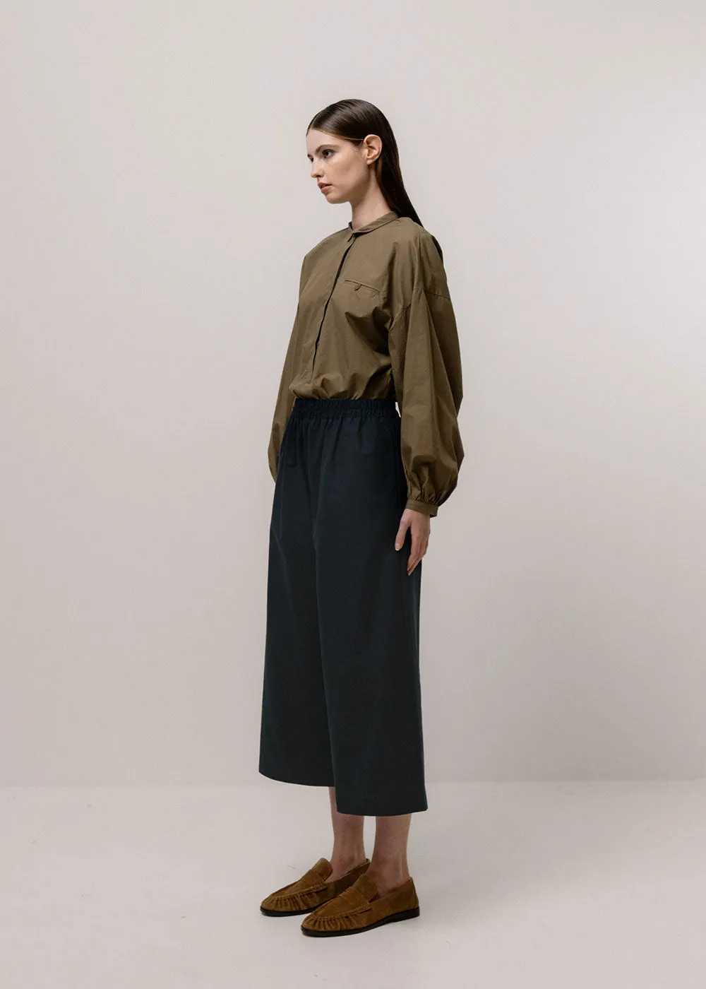 Navy Cotton Culottes