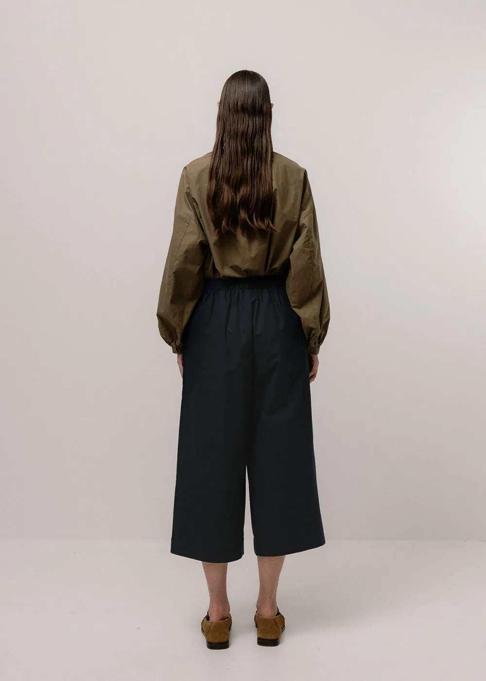 Navy Cotton Culottes