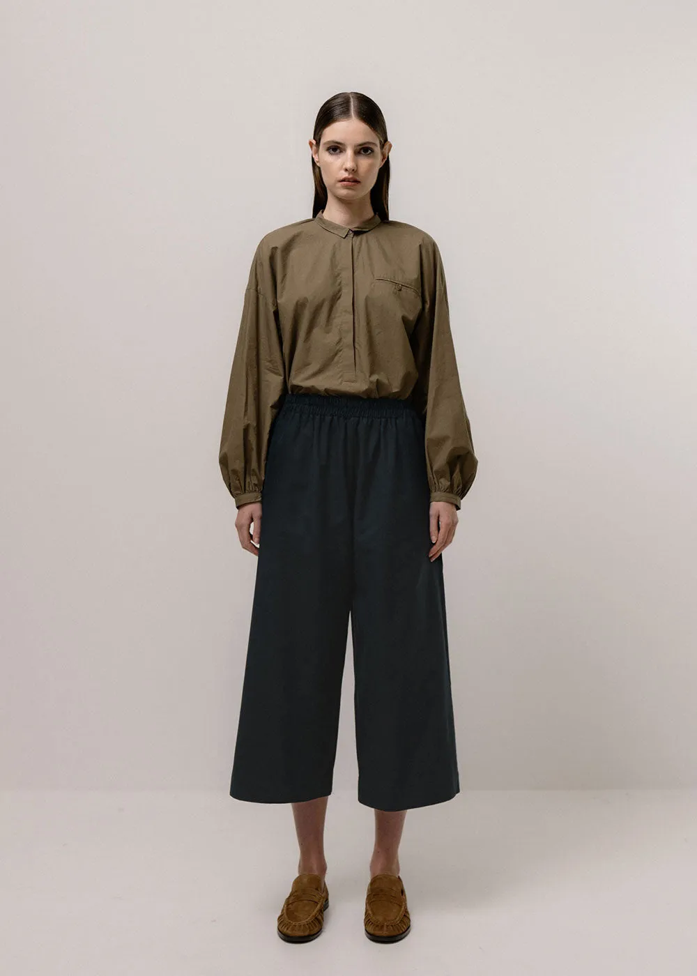 Navy Cotton Culottes