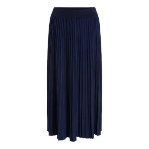 Oui -  Long Narrow Pleated Skirt with Elasticated Waistband