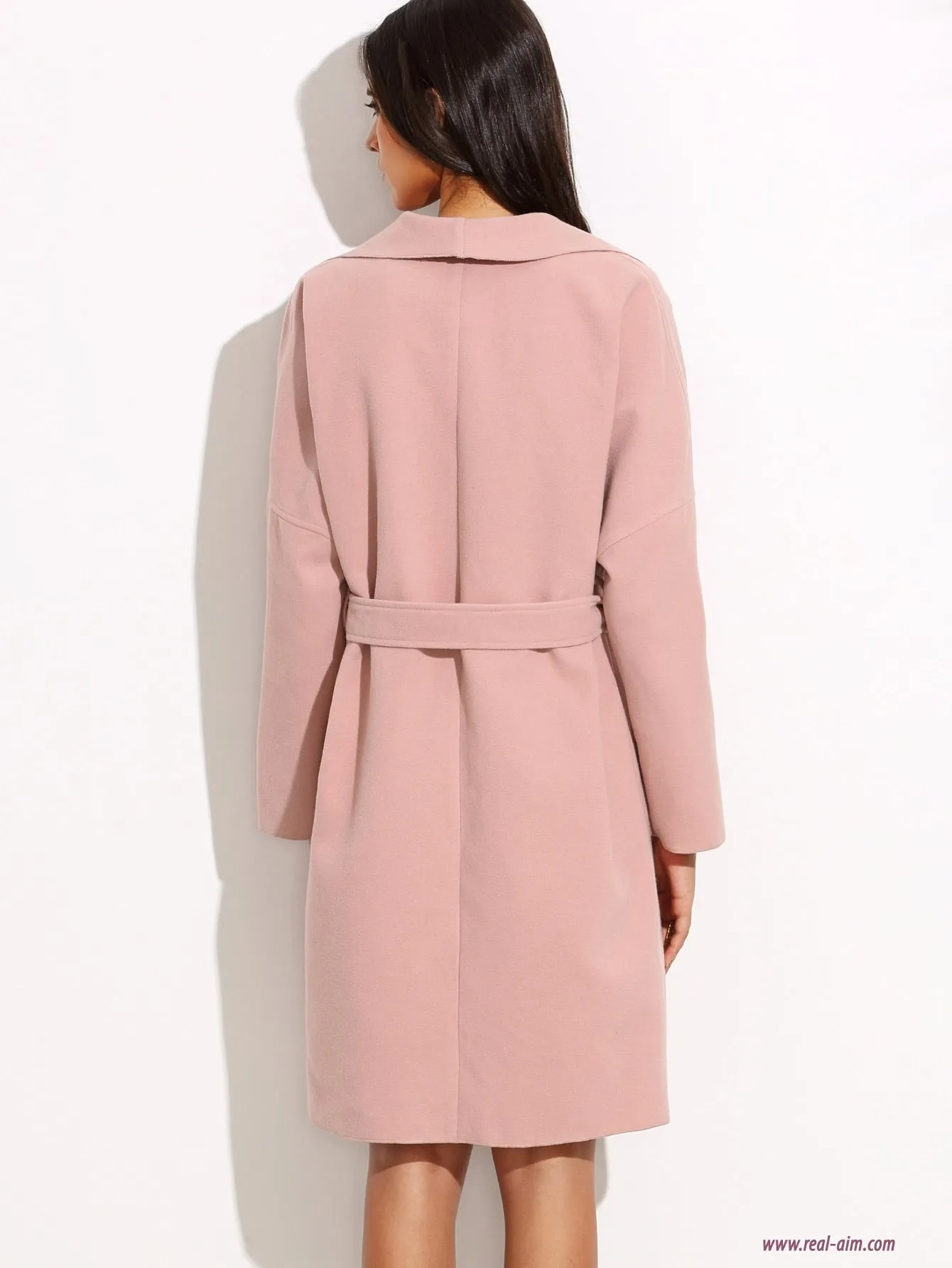 Pale Pink Long Sleeve Coat