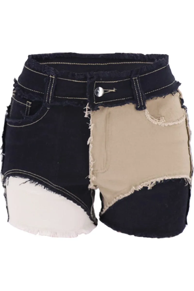 PC712 Multi Colour Denim Shorts