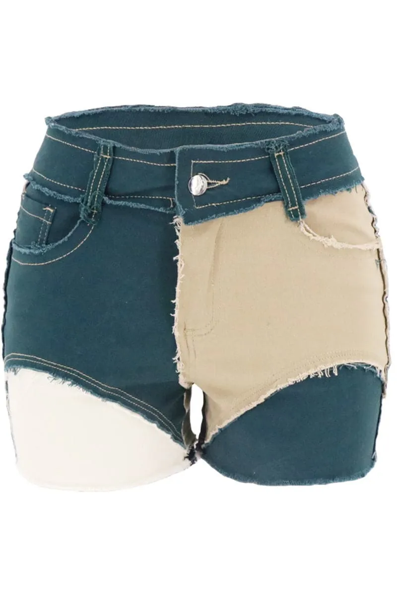 PC712 Multi Colour Denim Shorts