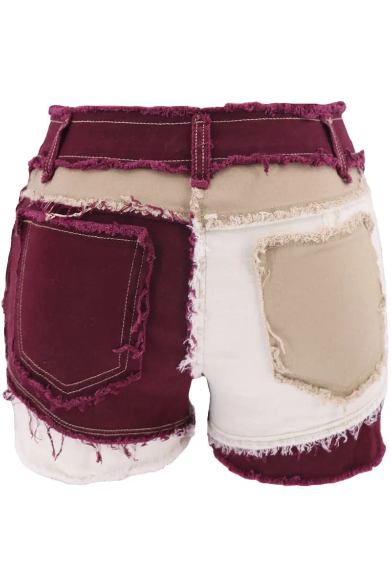 PC712 Multi Colour Denim Shorts