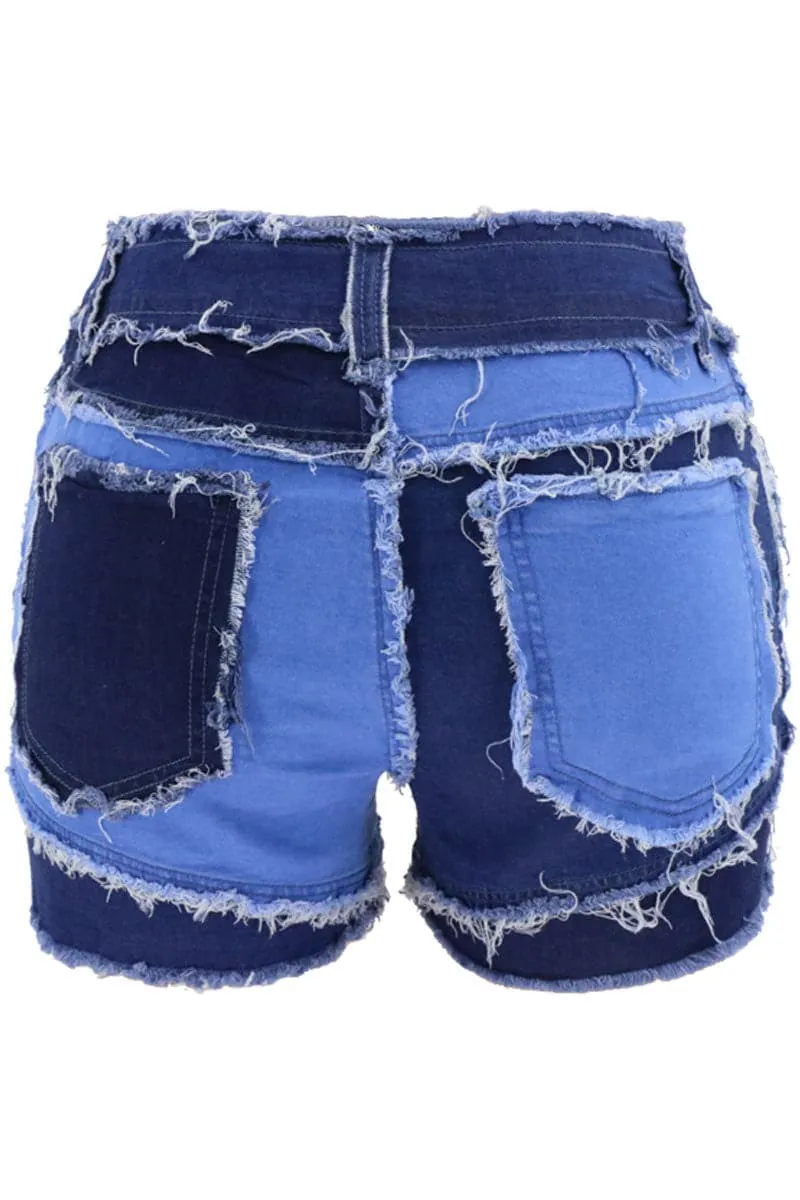 PC712 Multi Colour Denim Shorts