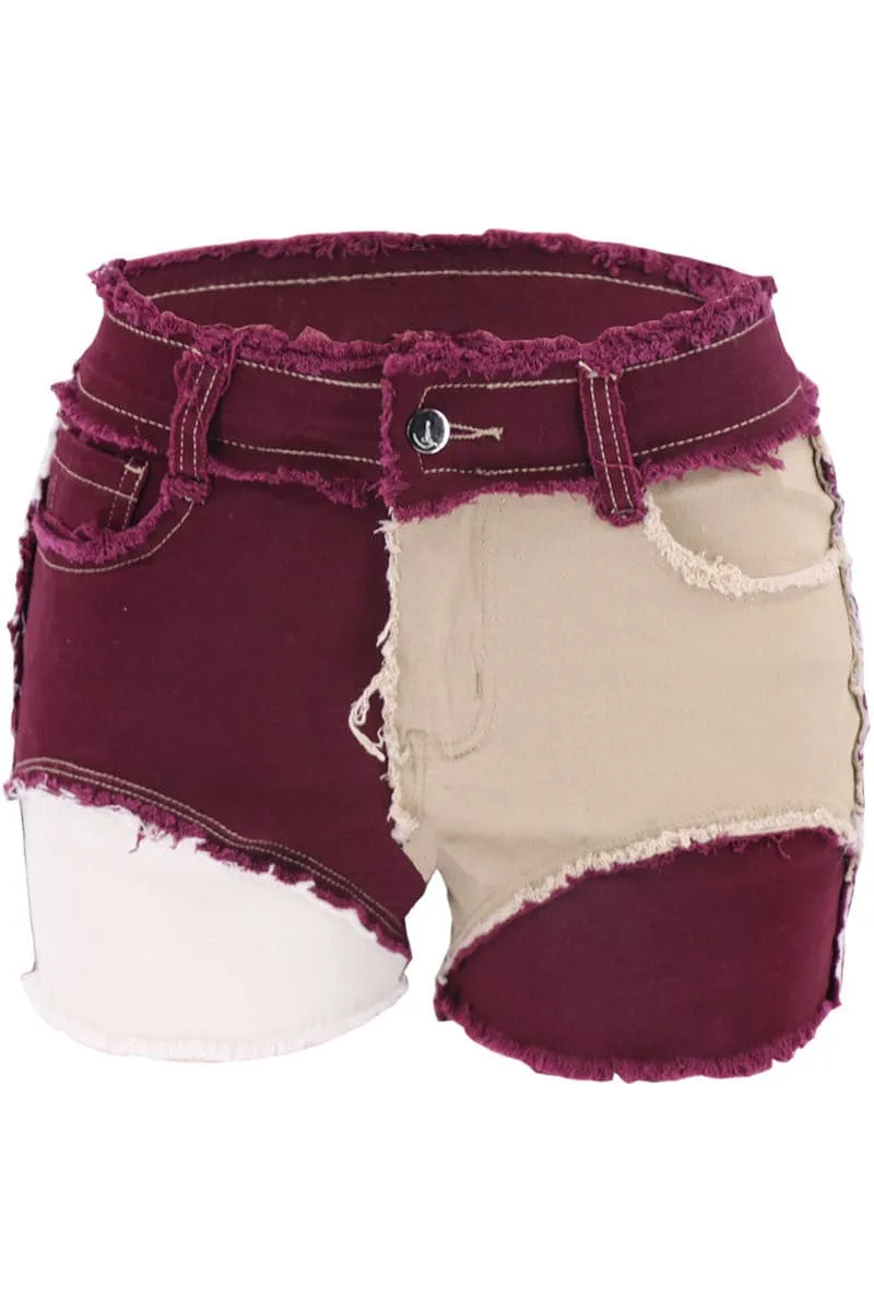 PC712 Multi Colour Denim Shorts