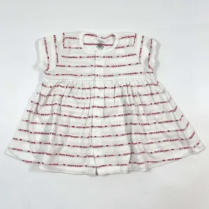 Petit Bateau red striped Je t'aime dress with culottes 6m/67