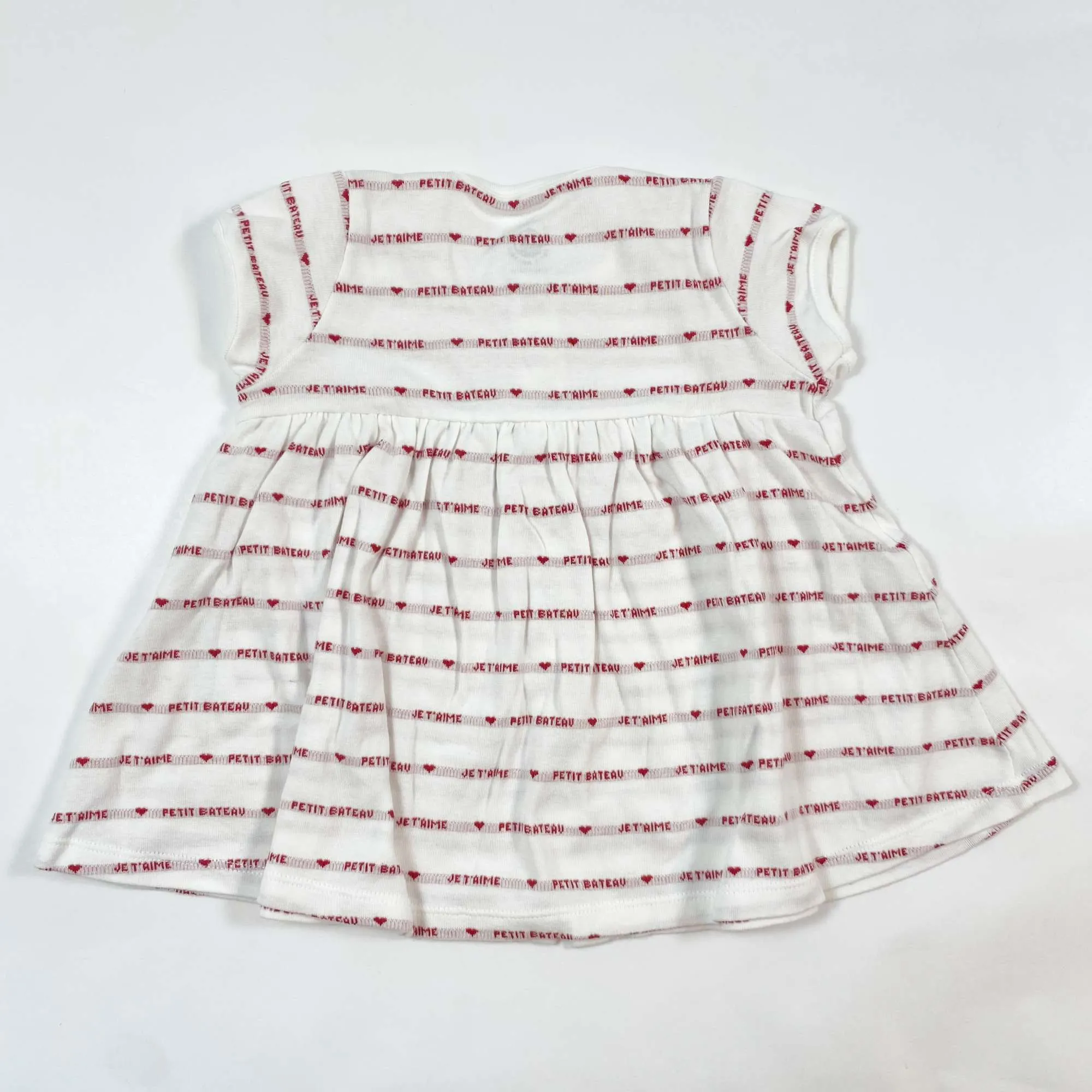 Petit Bateau red striped Je t'aime dress with culottes 6m/67
