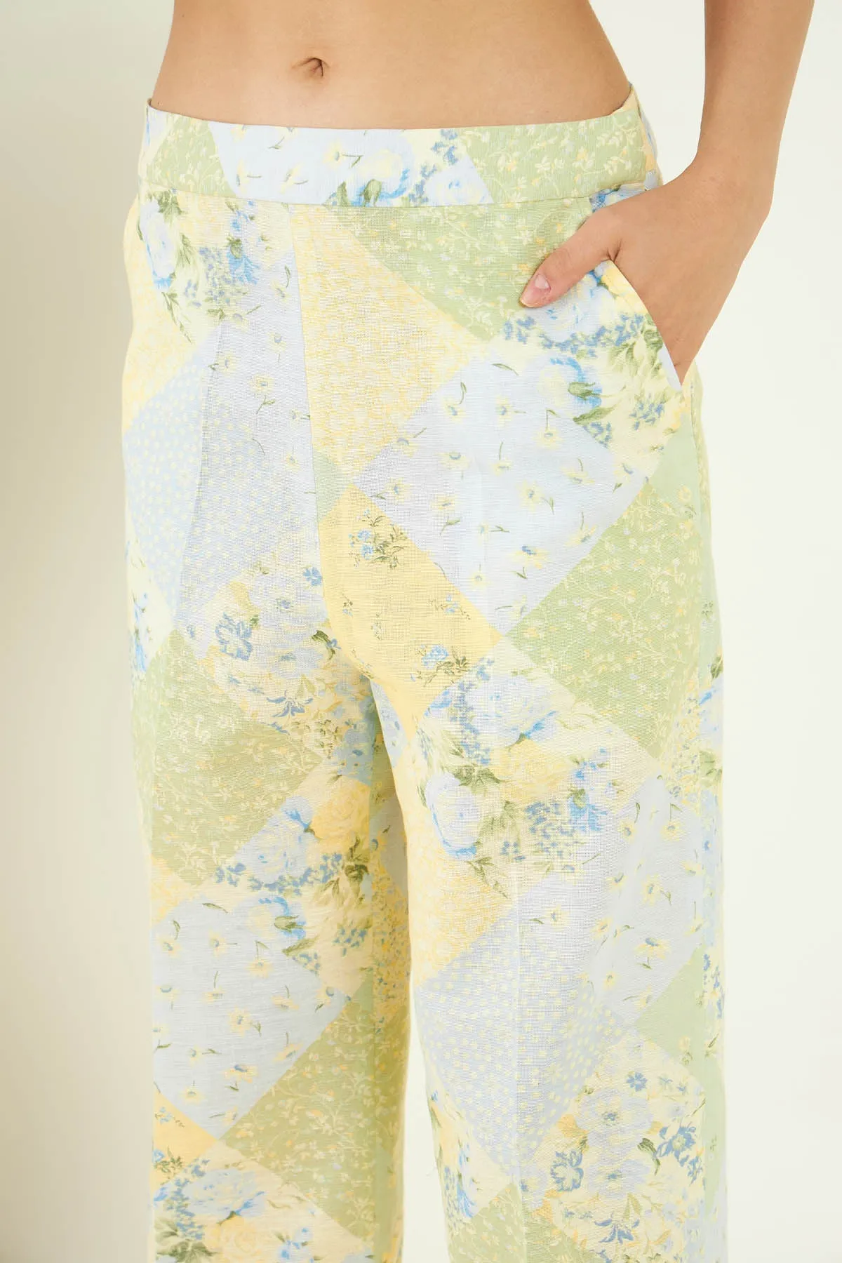 Quilted Linen Jacket & Pant Set