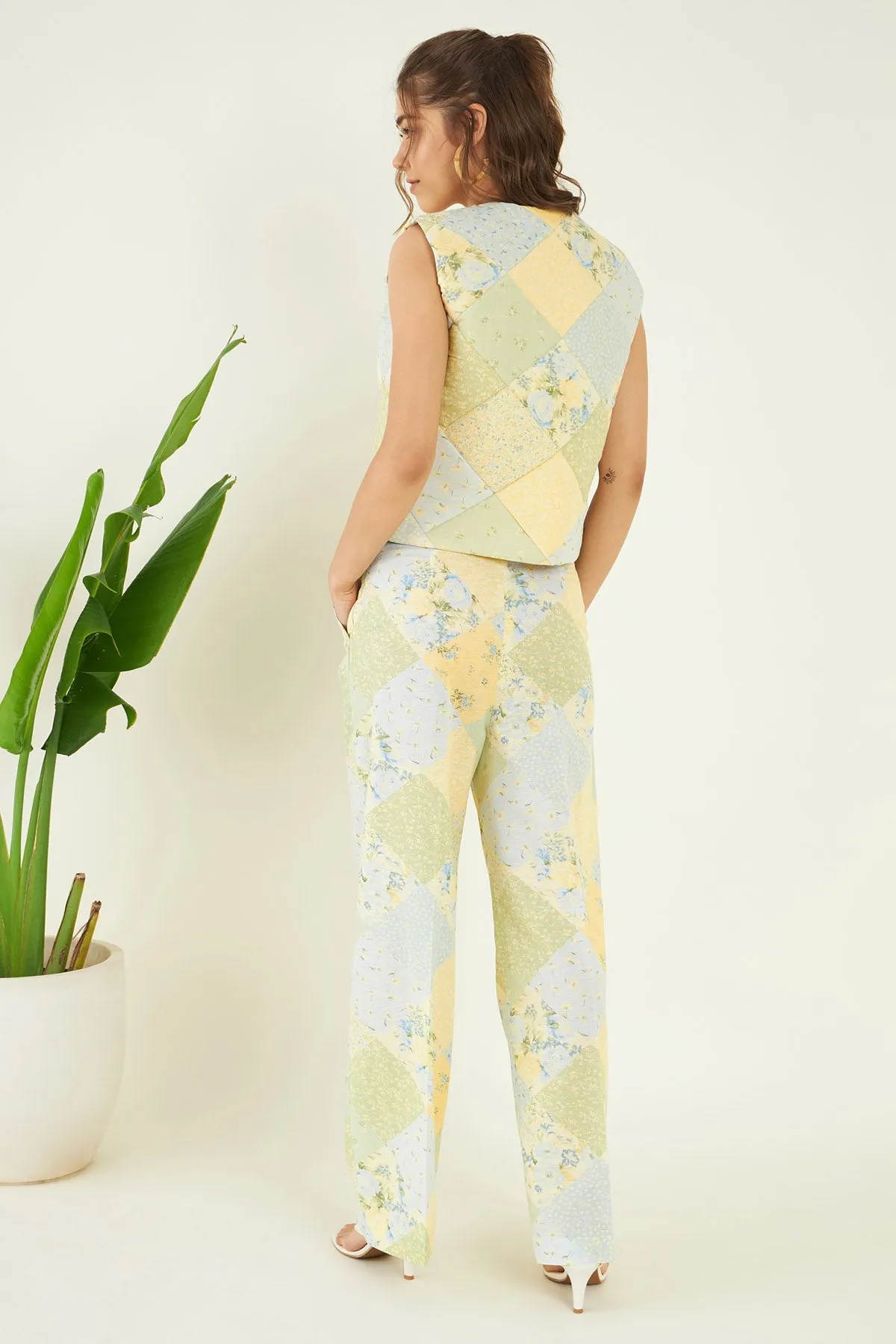 Quilted Linen Jacket & Pant Set
