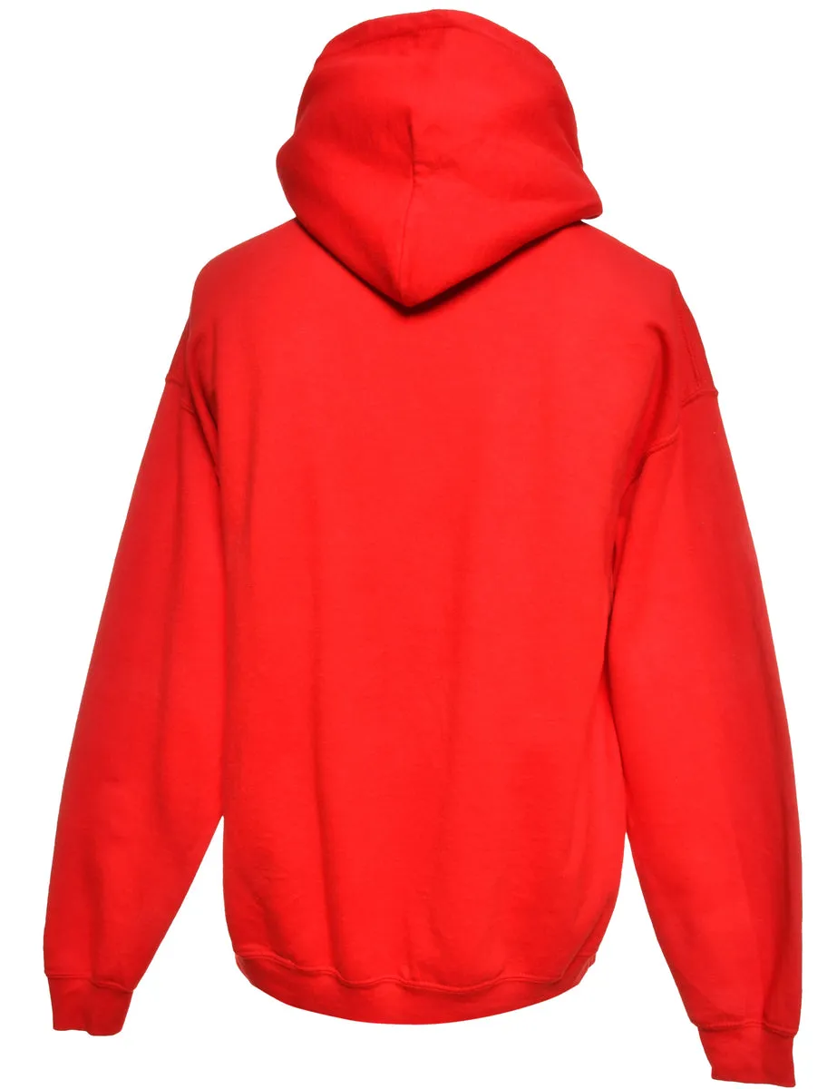 Red Printed Hoodie - L