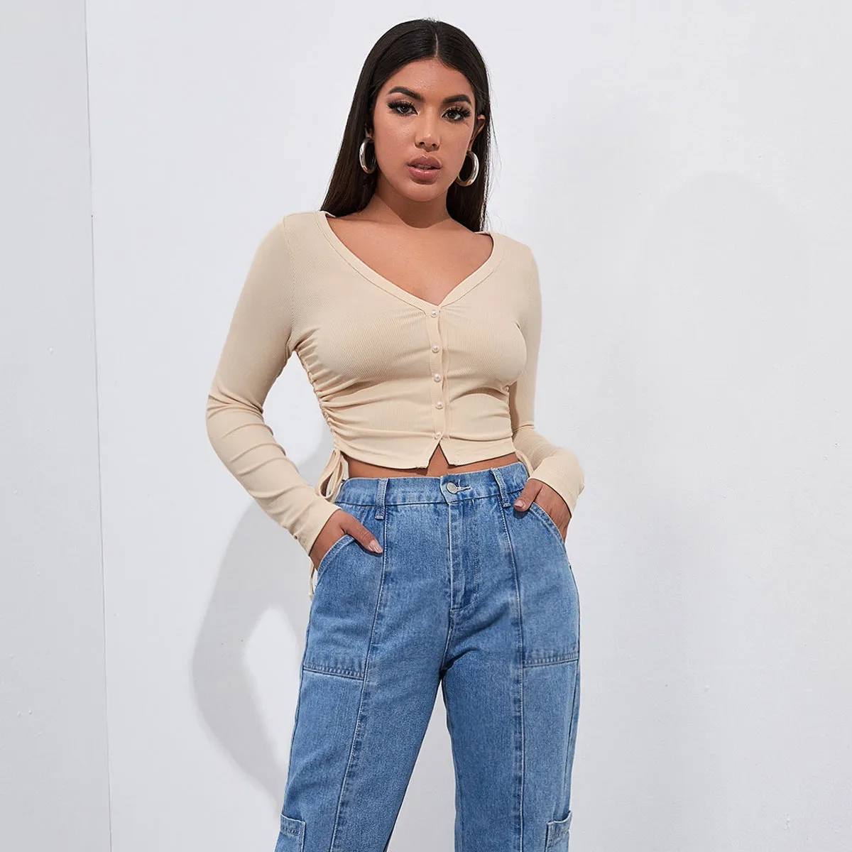 Retro skinny sexy zipper sweater