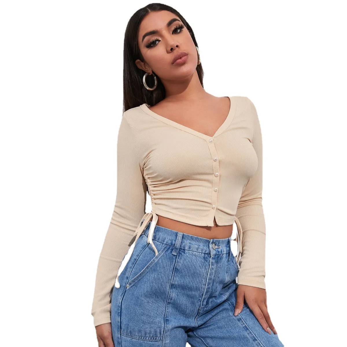 Retro skinny sexy zipper sweater