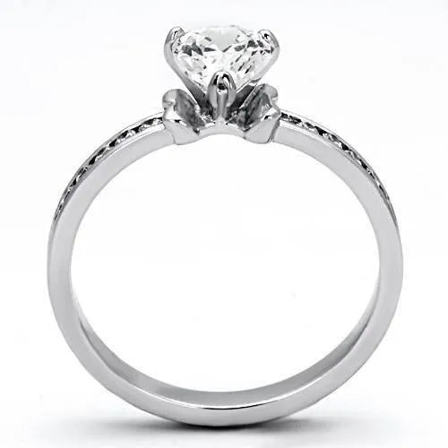 Ring AAA GRD CZ Clear 3W527 for Women Style Rhodium