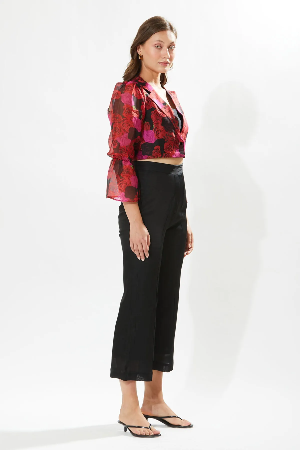 Rosa Print Cropped Blazer