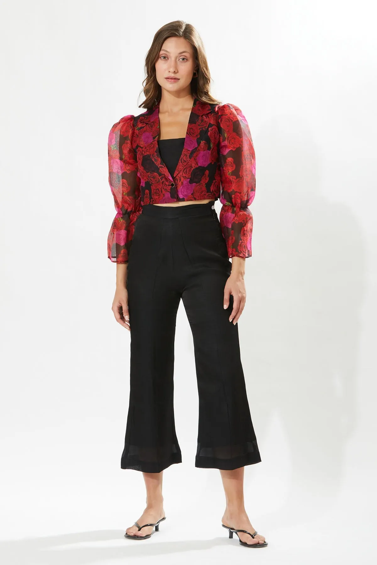 Rosa Print Cropped Blazer