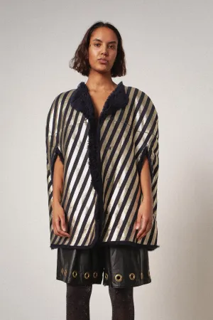 Shearling Cape Coat