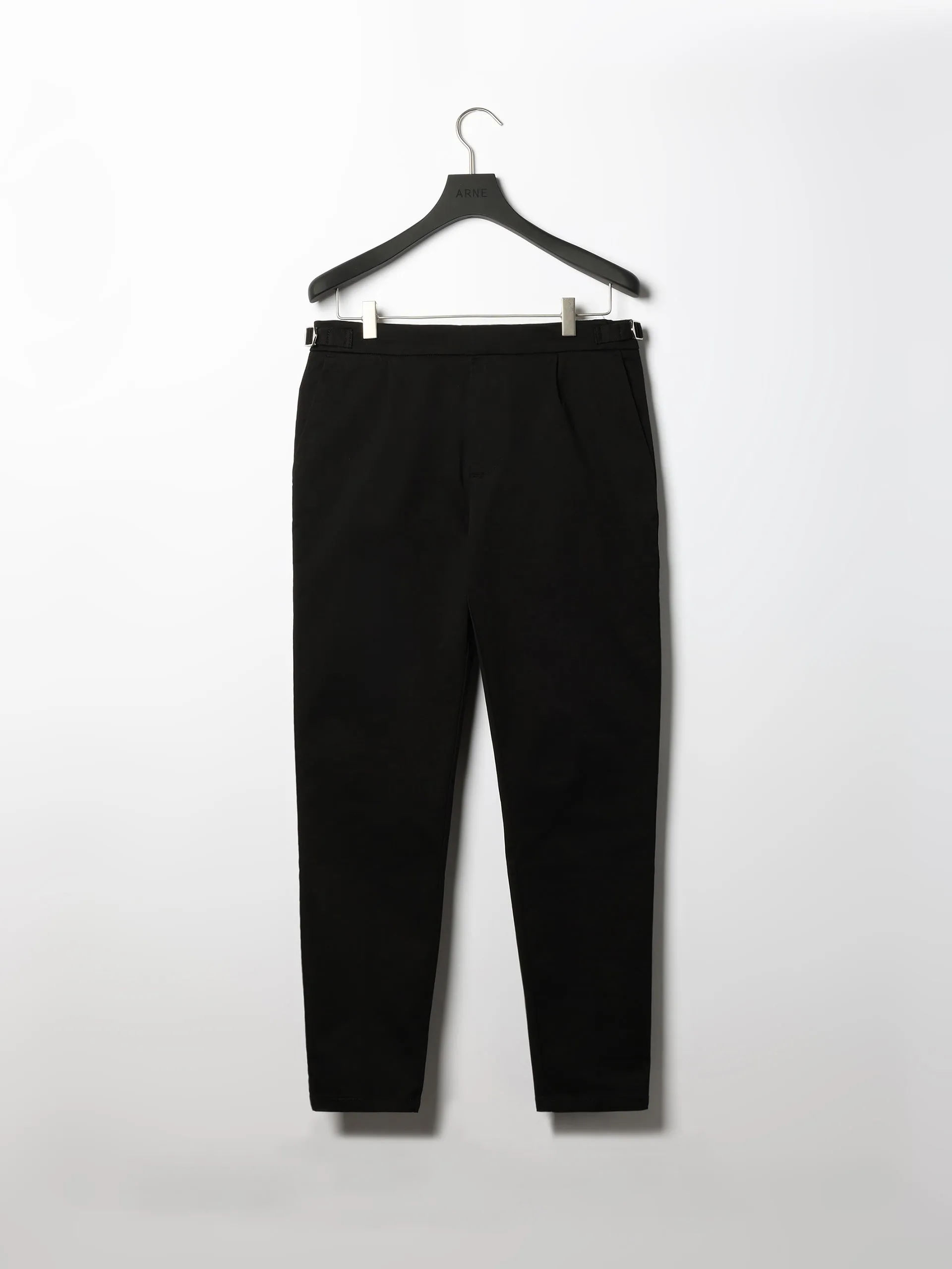 Side Adjuster Tailored Chino Trouser in Black