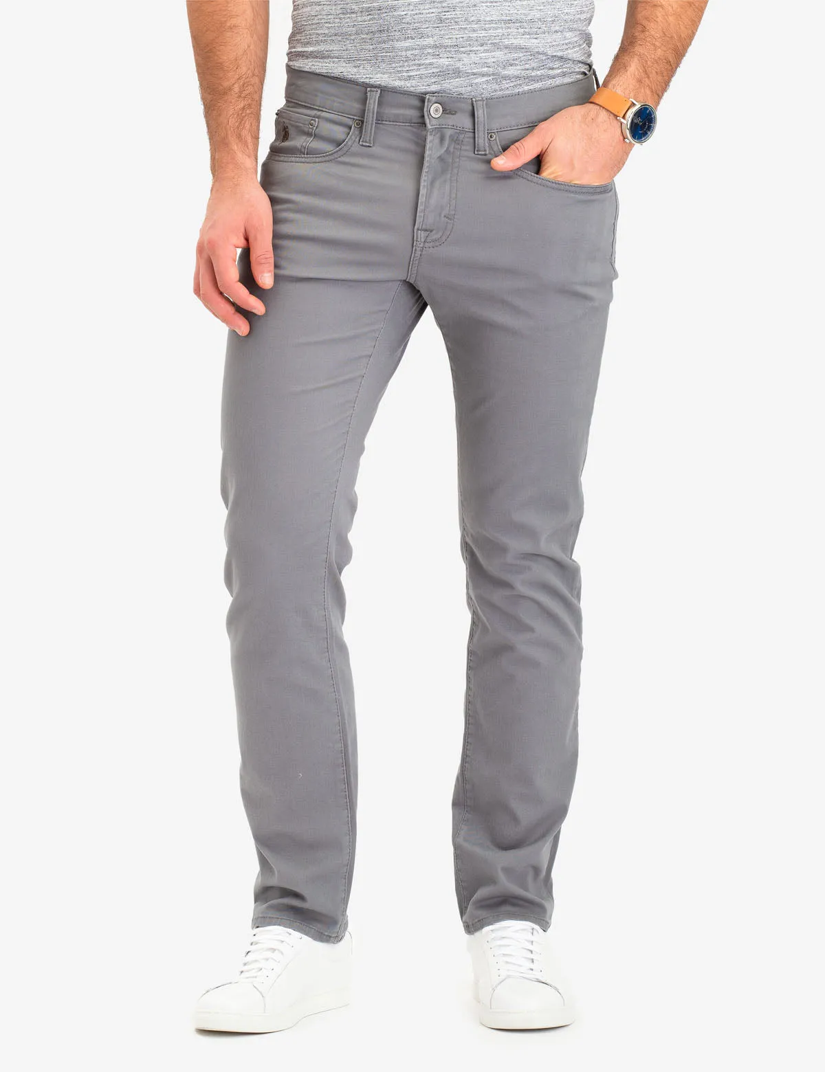 SLIM STRAIGHT 5 POCKET STRETCH CHINO PANTS