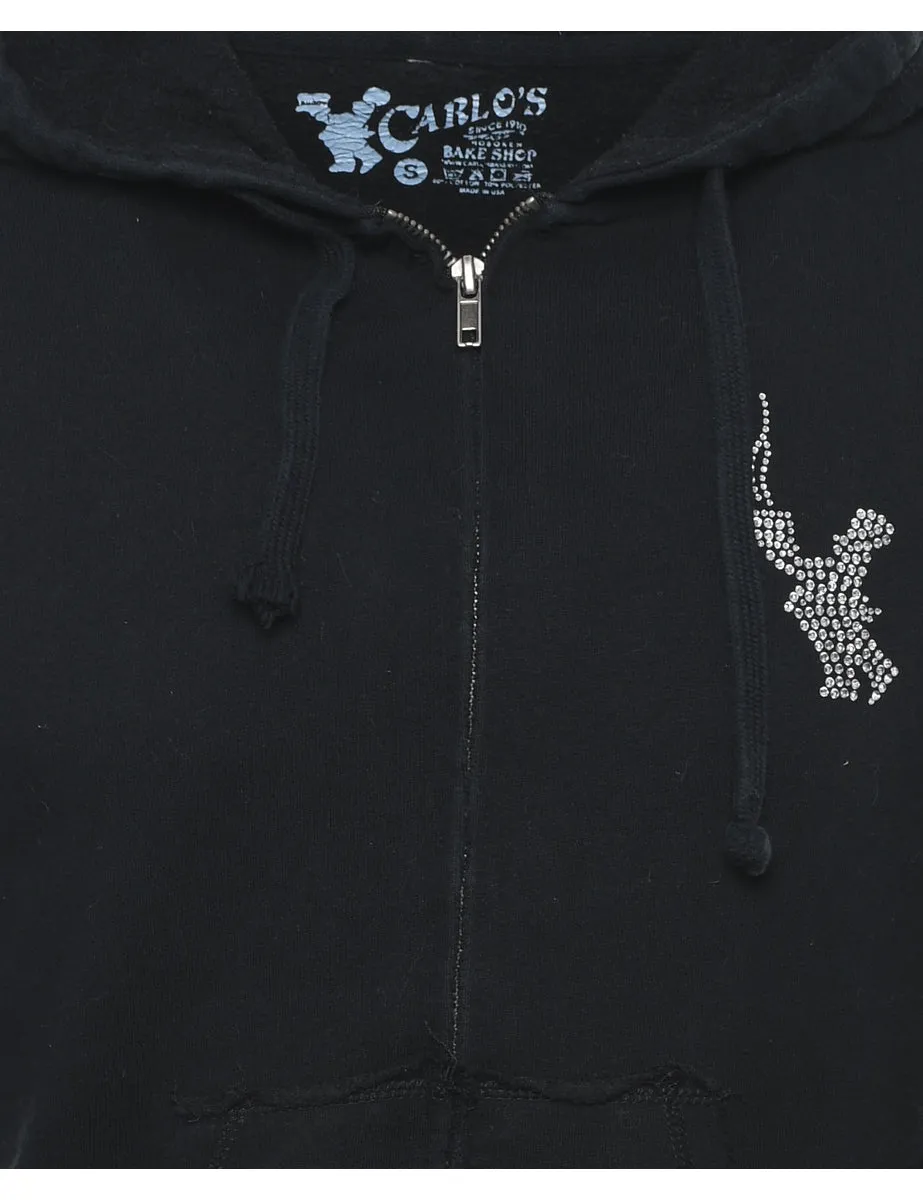 Studded Carlo's Printed Hoodie - S