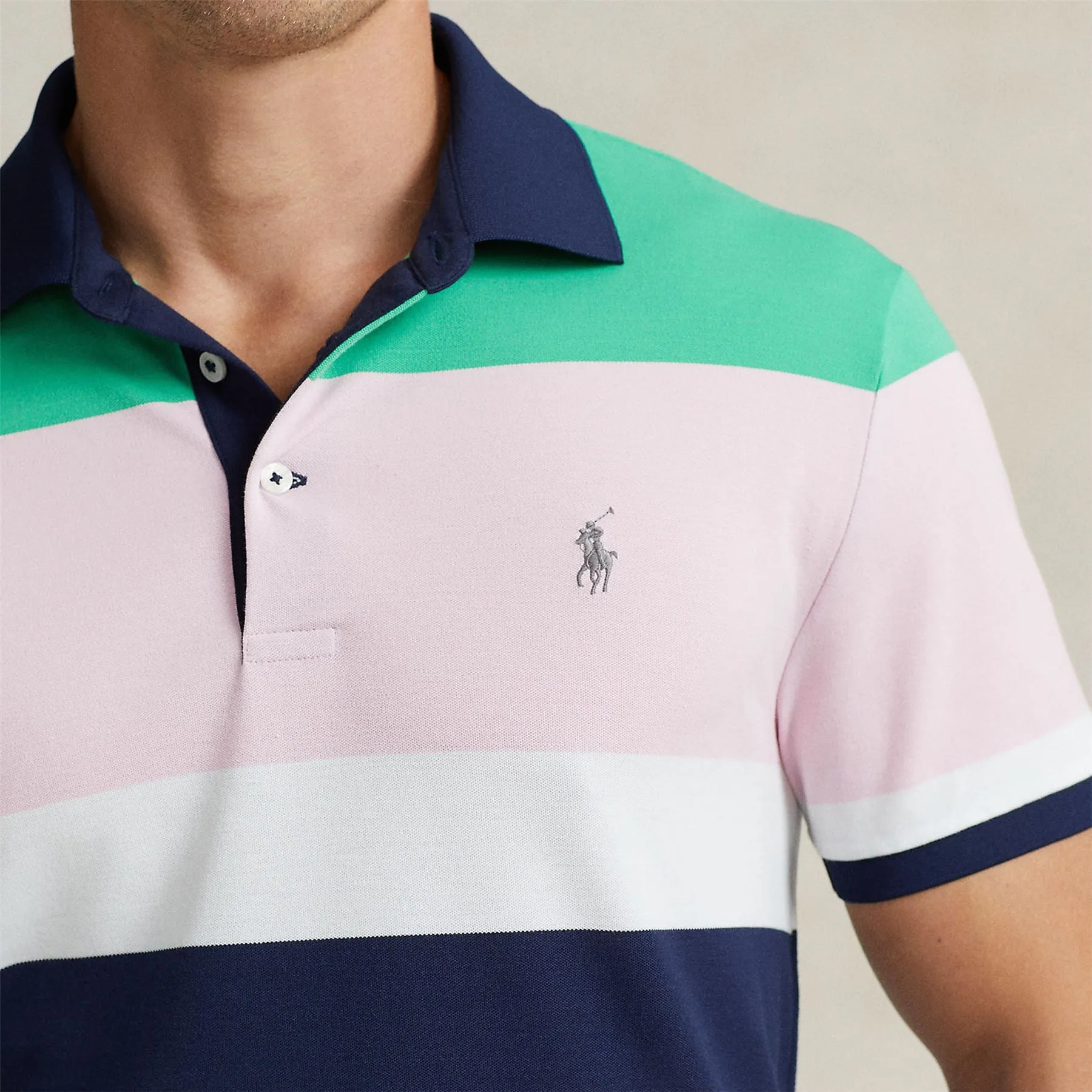 Tailored Fit Performance Polo Vineyard Green Multi - AW24