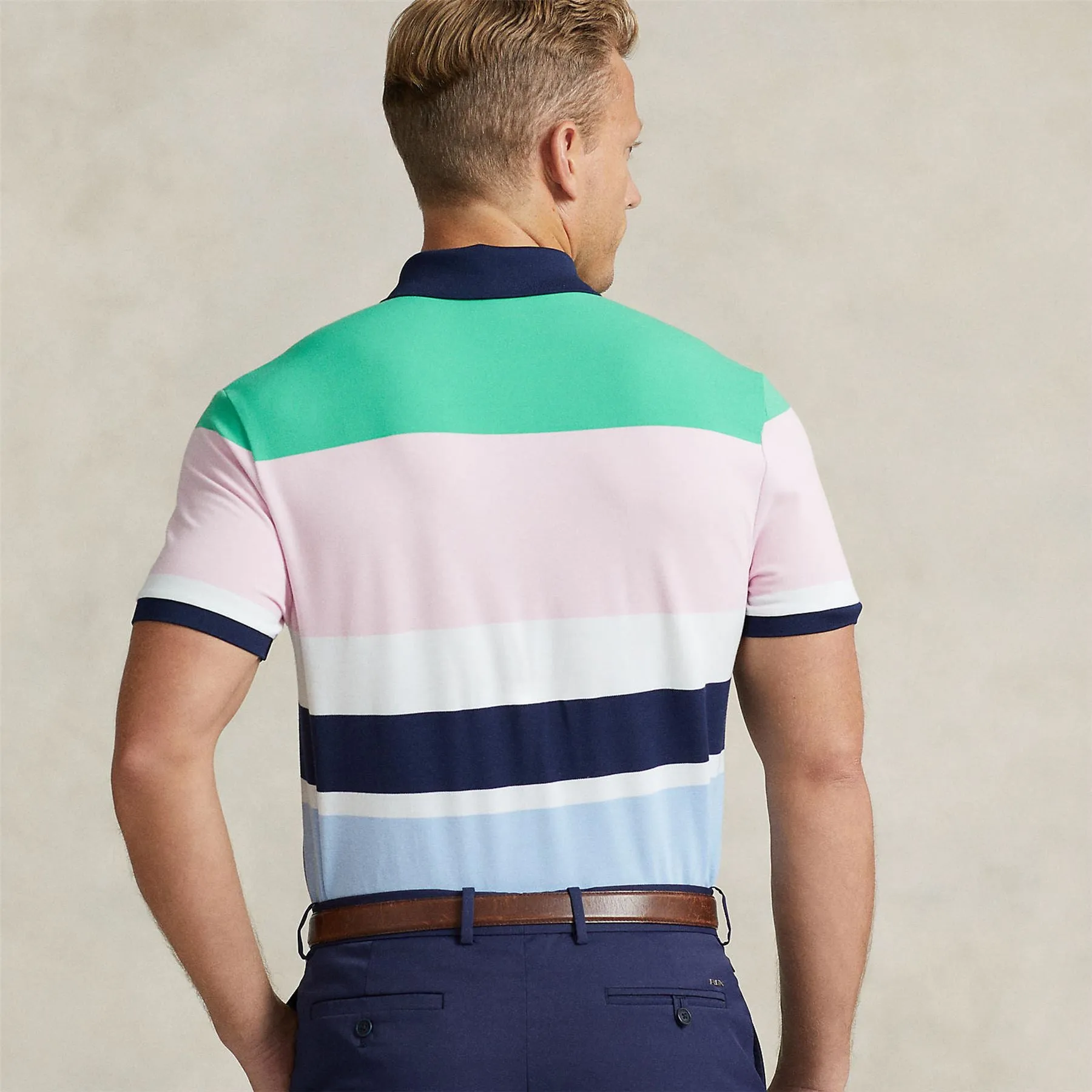 Tailored Fit Performance Polo Vineyard Green Multi - AW24