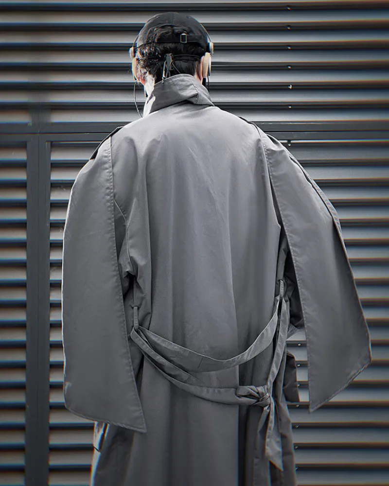 Techwear Functional Multi-Pocket Scarf Long Coat