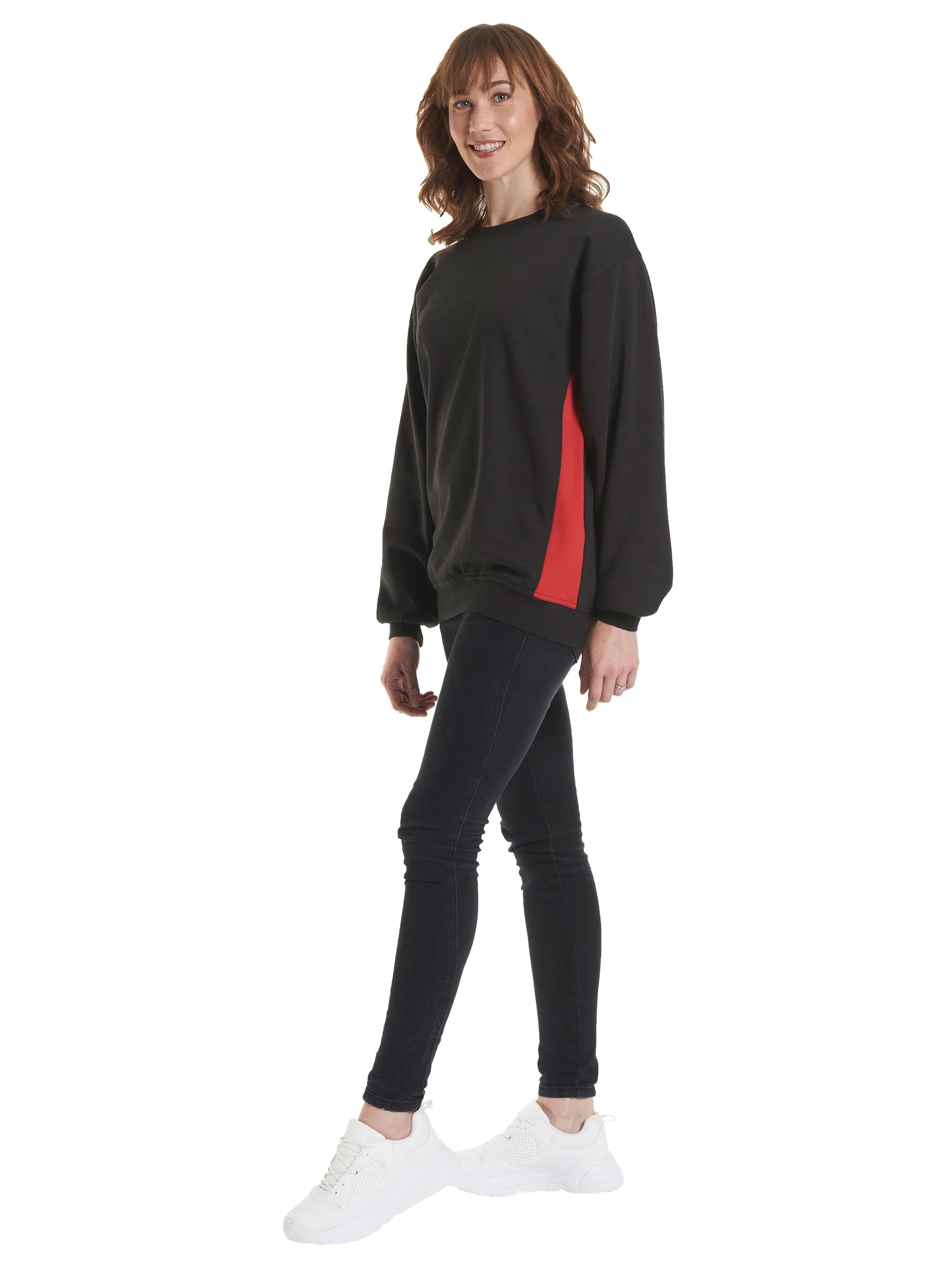 Two Tone Crew New Sweatshirt | Black/Red