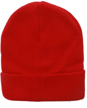 unisex plain red beanie hat Case of 144