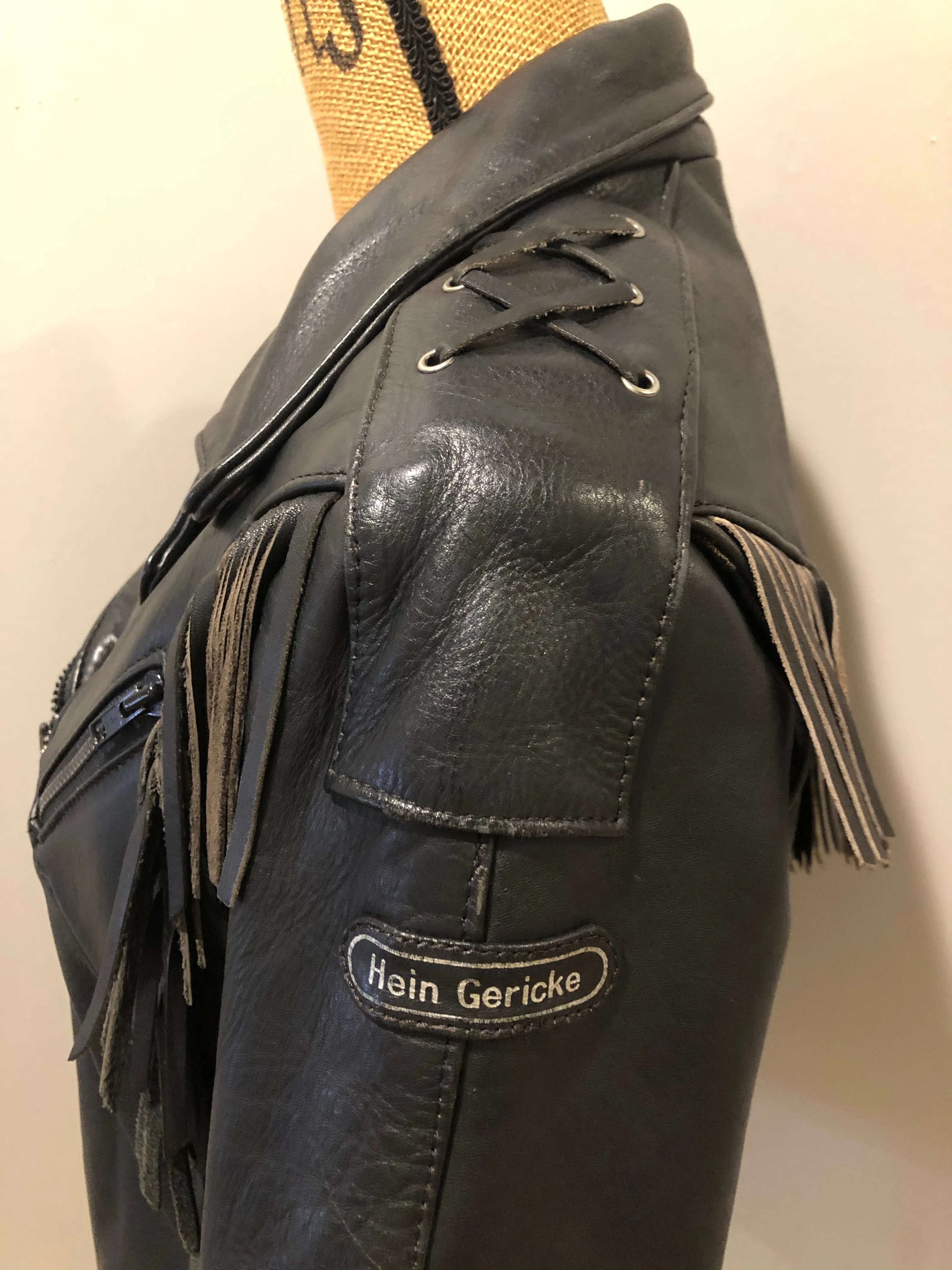 Vintage Hein Gericks Black Leather Motorcycle Jacket, SOLD