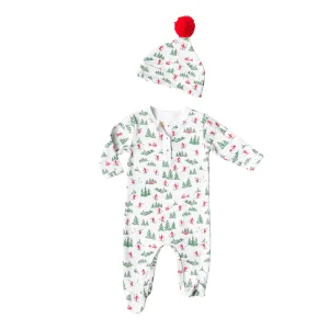 Vintage Skiers Onesie   Hat