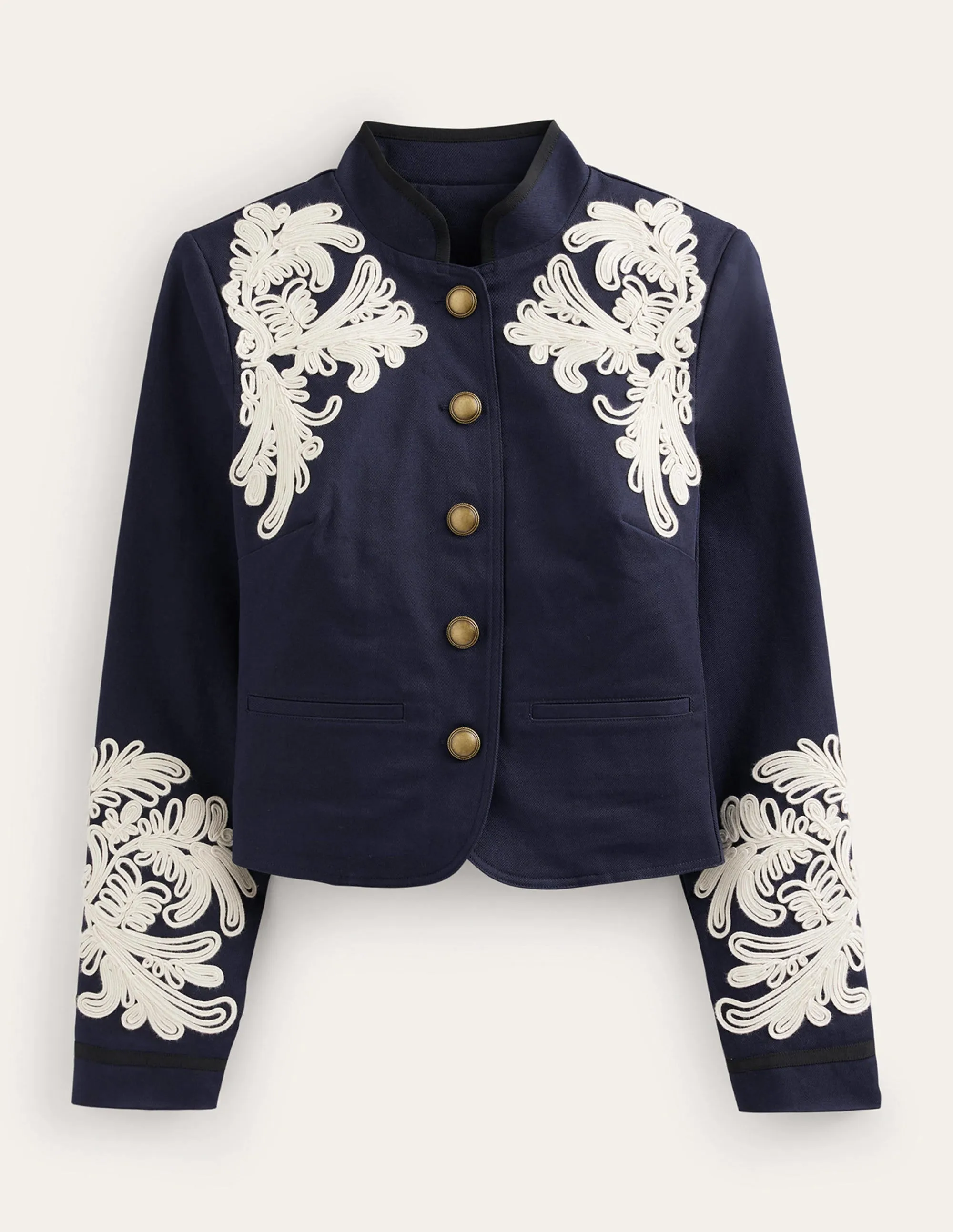 Warwick Embroidered Jacket-Navy