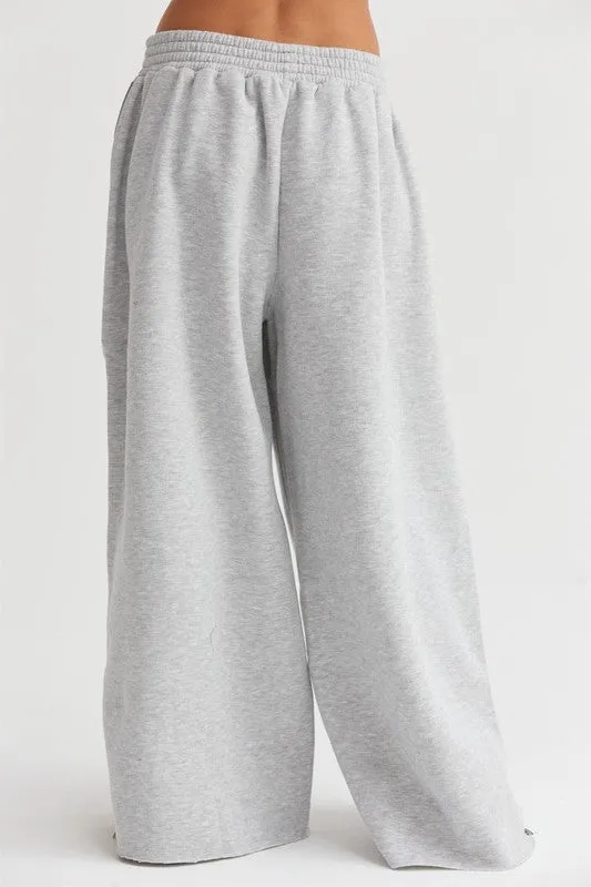 Wide Leg Side Zipper Sweatpants