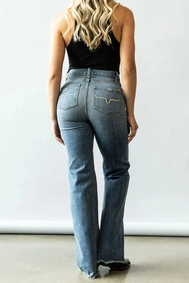 Women's Blue Olivia High Rise Wide Leg Jean