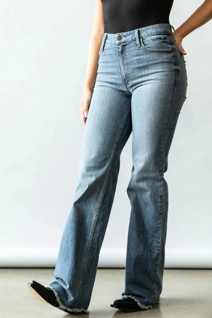Women's Blue Olivia High Rise Wide Leg Jean