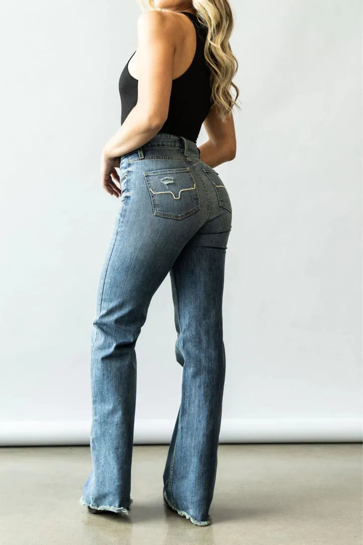 Women's Blue Olivia High Rise Wide Leg Jean